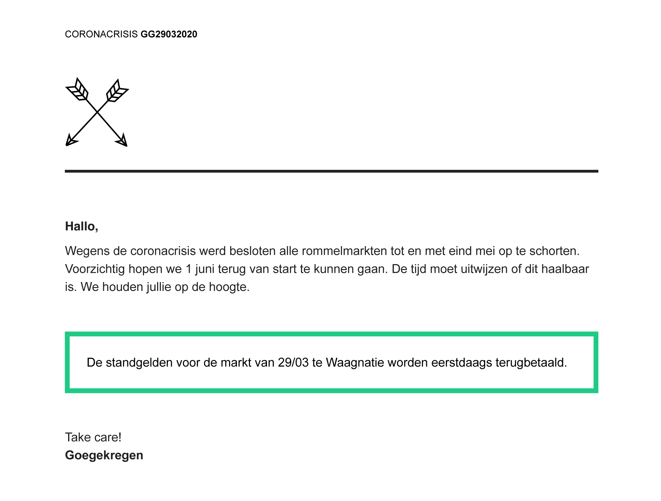 MAATREGELEN CORONACRISIS